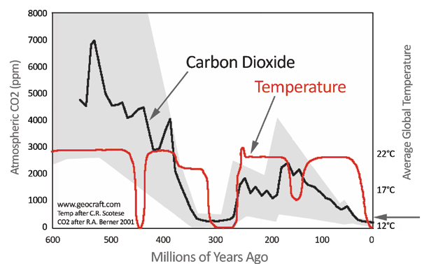Long time scale correlation temperature and CO2